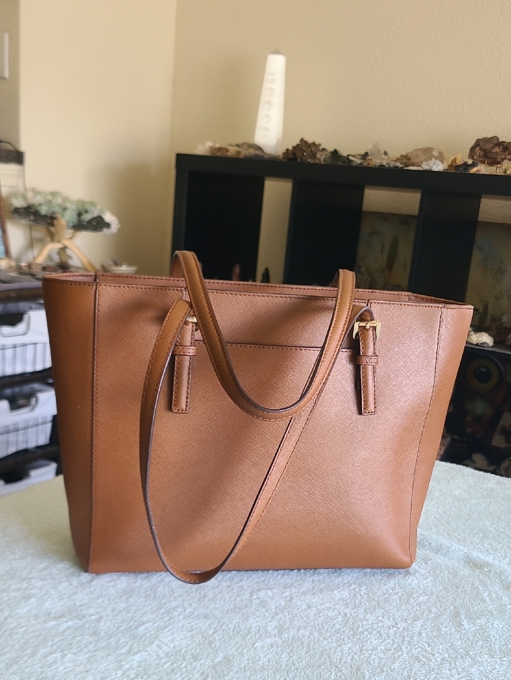 Michael Kors Brown Saffiano Leather Tote - Picture 5 of 15